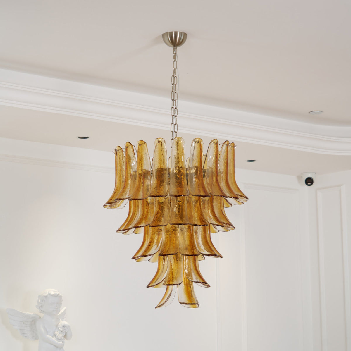 Murano Amber Lily Chandelier