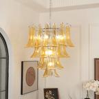 Murano Amber Lily Chandelier
