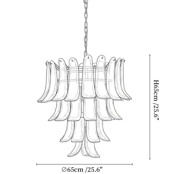Glass Amber Lily Chandelier