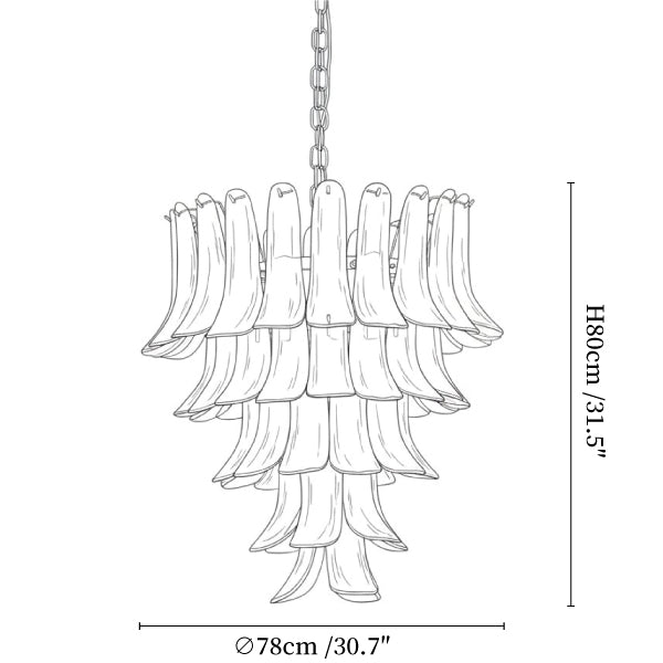 Glass Amber Lily Chandelier