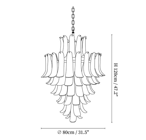 Glass Crimson Cascade Chandelier