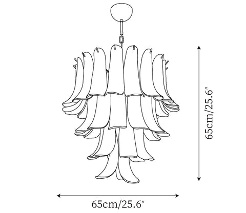 White Glass Petals Chandelier