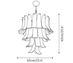 White Glass Petals Chandelier