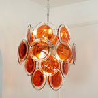 Murano Orange Disk Glass Chandelier