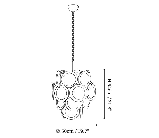Orange Disk Glass Chandelier