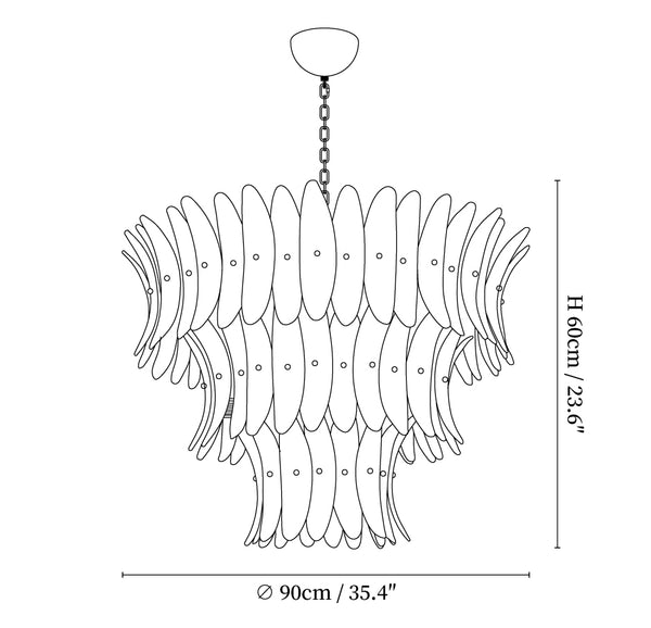 Glass Palmette Chandelier
