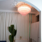 Murano Pink Glass Ceiling Light