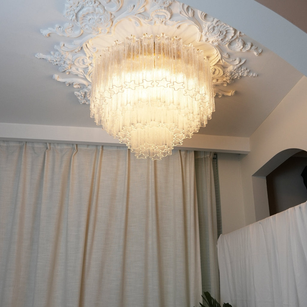 Murano Pink Glass Ceiling Light