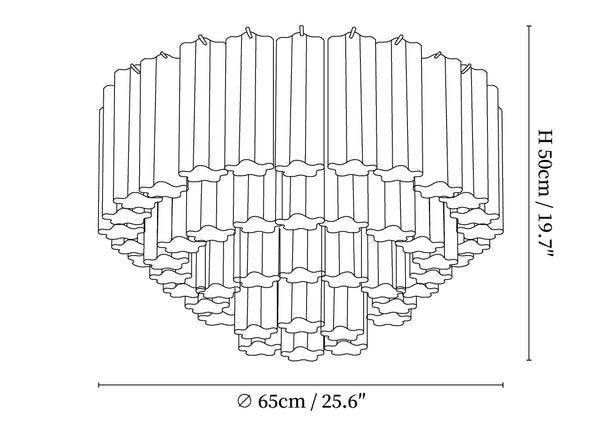 Tubes Pink Glass Ceiling Light