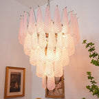 Murano Pink Glass Dewdrop Chandelier