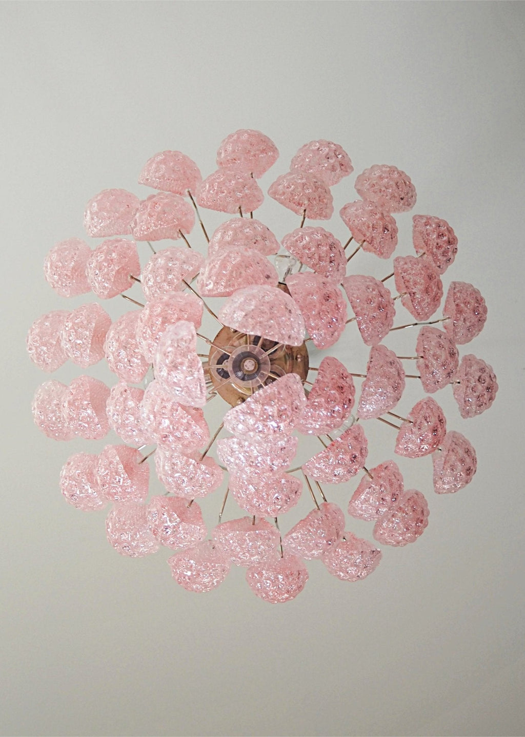 Murano Pink Glass Droplet Chandelier