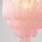 Murano Pink Glass Droplet Chandelier
