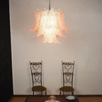 Murano Pink Glass Leaf Chandelier