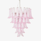 Murano Pink Glass Petals Chandelier