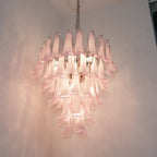 Murano Pink Glass Petals Chandelier
