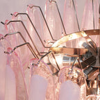 Murano Pink Glass Petals Chandelier