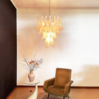 Murano Pink Glass Petals Chandelier