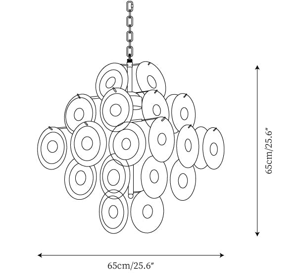 Disc White Glass Chandelier