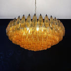 Murano Rhombus Amber Glass Chandelier