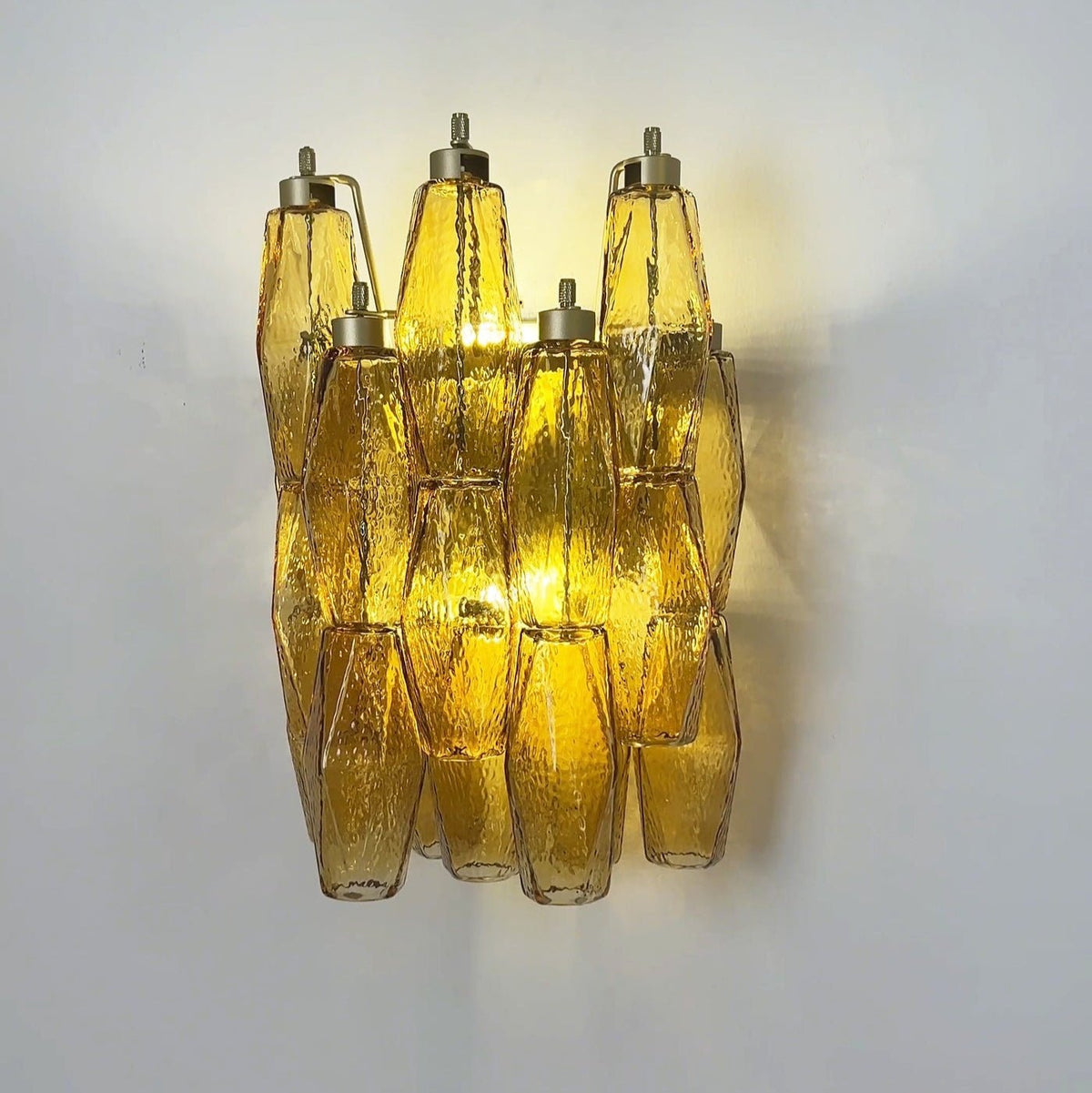 Murano Rhombus Amber Glass Wall Lamp