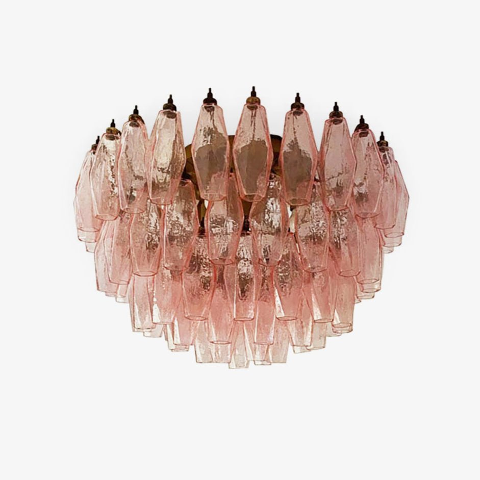 Murano Rhombus Pink Glass Ceiling Lamp