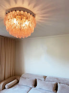 Murano Rhombus Pink Glass Ceiling Lamp