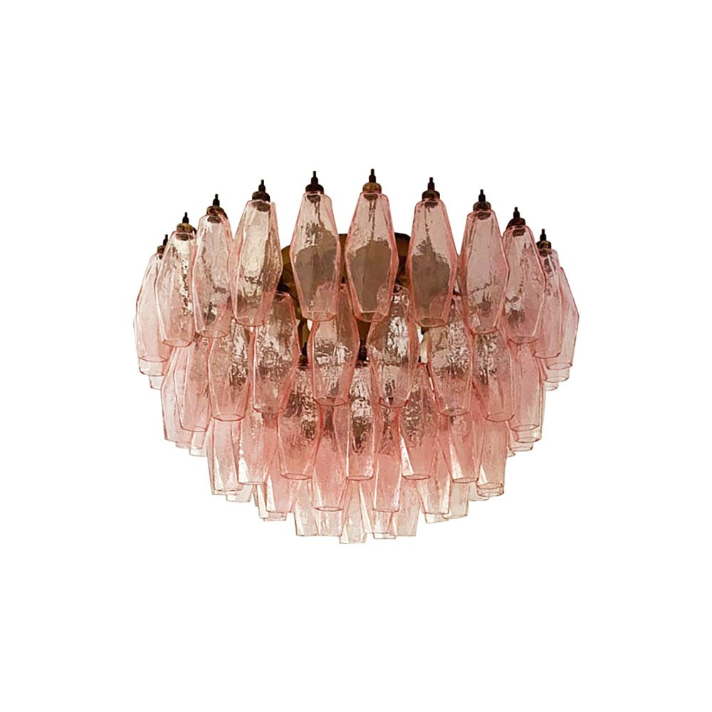 Murano Rhombus Pink Glass Ceiling Lamp