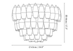 Rhombus Pink Glass Ceiling Lamp