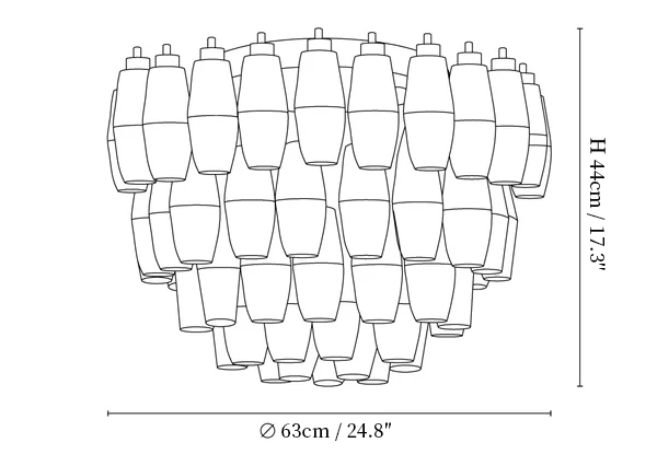 Rhombus Pink Glass Ceiling Lamp