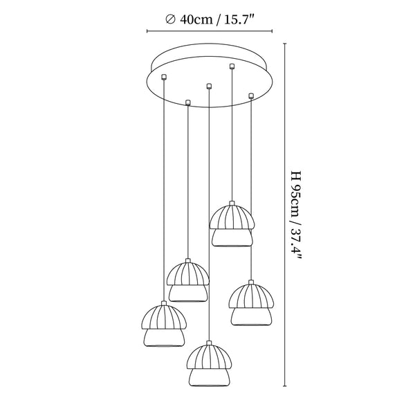 Mushroom Cluster Chandelier