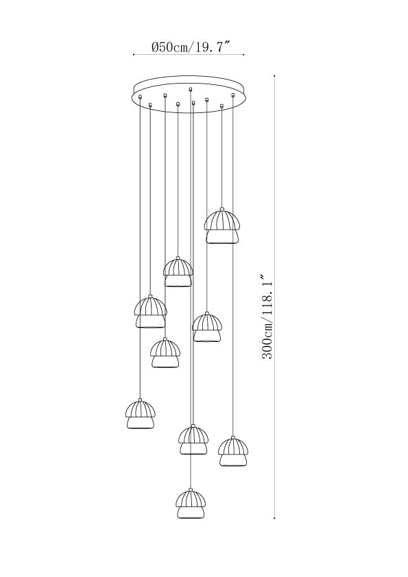 Mushroom Cluster Chandelier