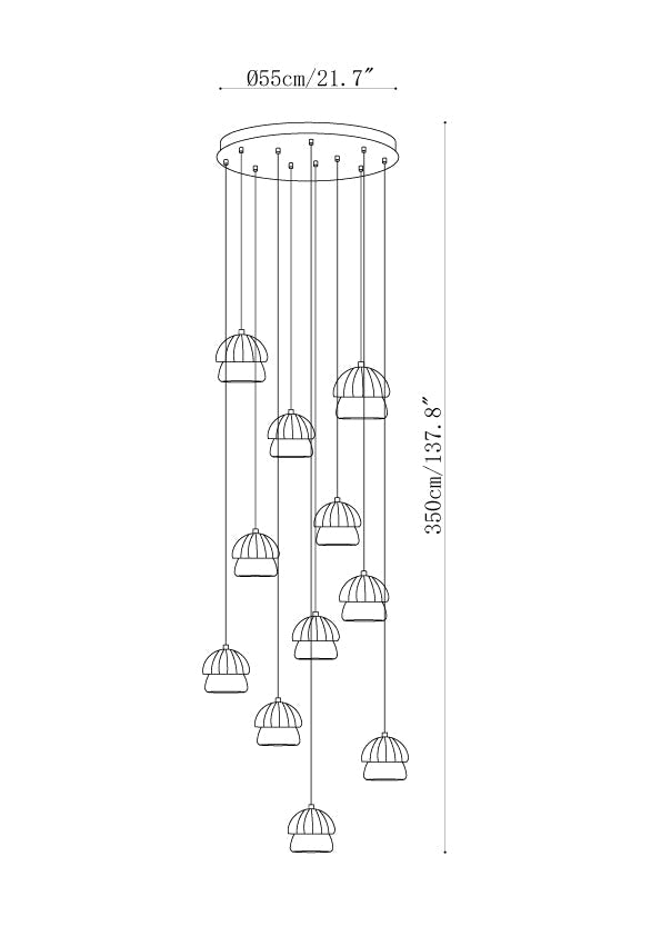 Mushroom Cluster Chandelier