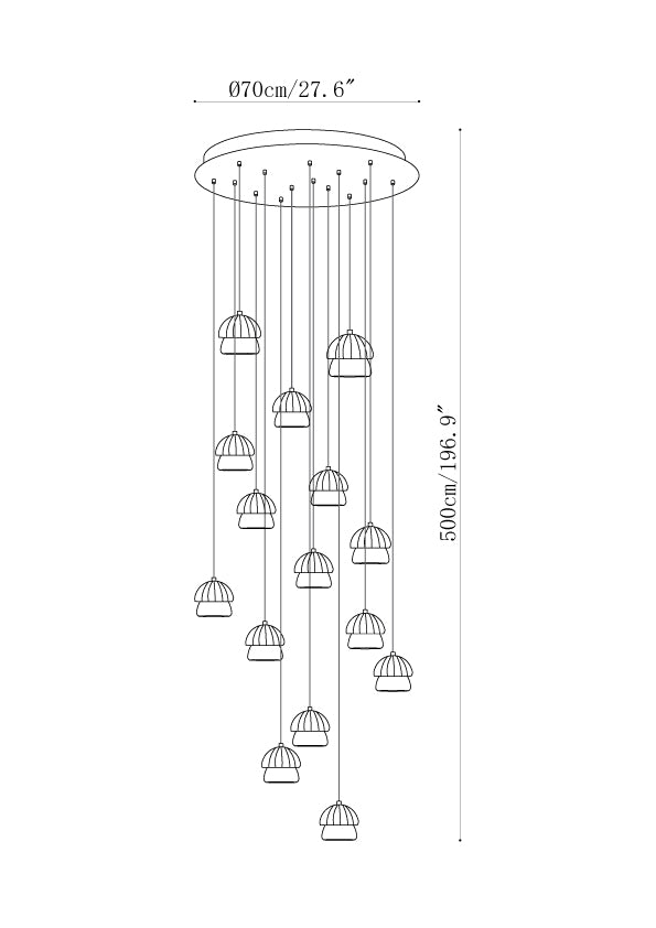 Mushroom Cluster Chandelier
