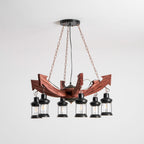 Nautical Industrial Style Wooden Chandelier