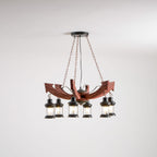 Nautical Industrial Style Wooden Chandelier