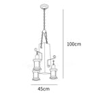 Nautical Industrial Style Wooden Chandelier