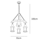 Nautical Industrial Style Wooden Chandelier