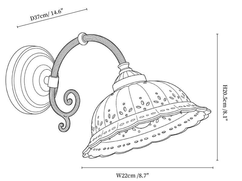 Nerina Pierced Ceramic Wall Sconce