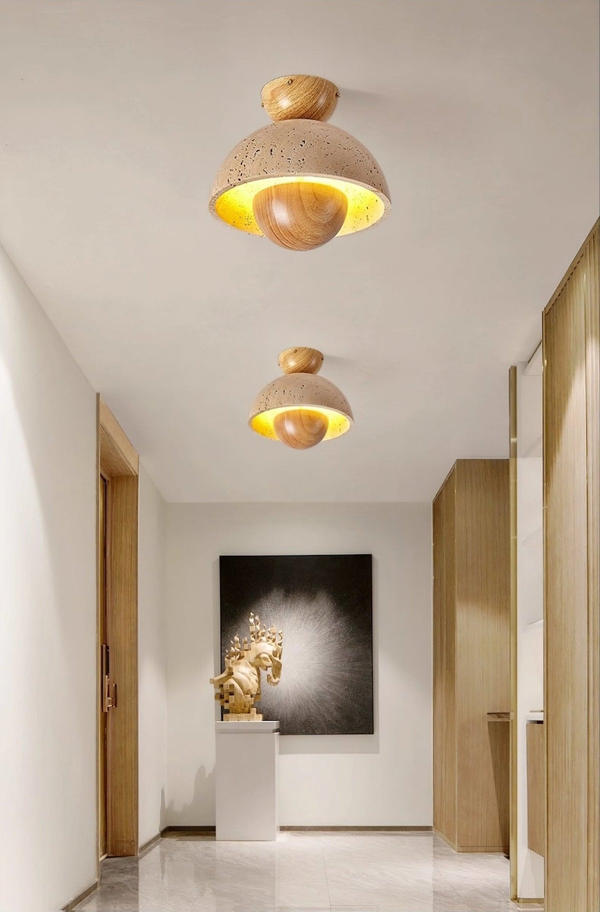Nerio Travertine Ceiling Light