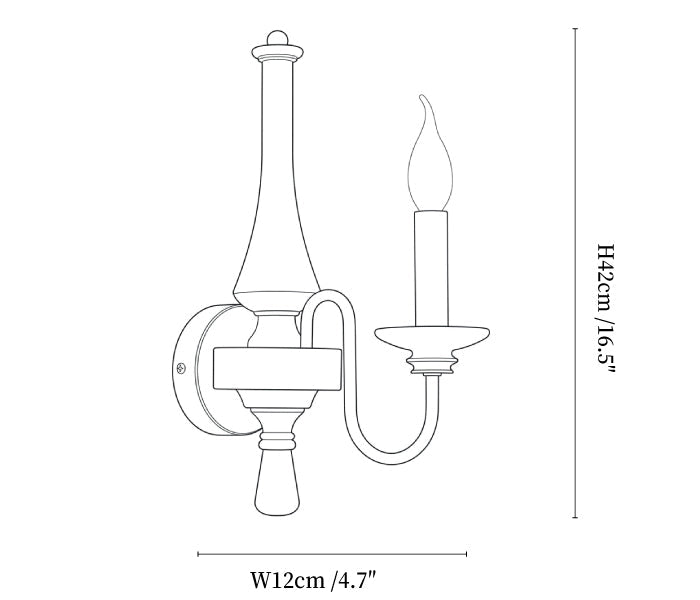 Newel Turned Wood Candle Sconce