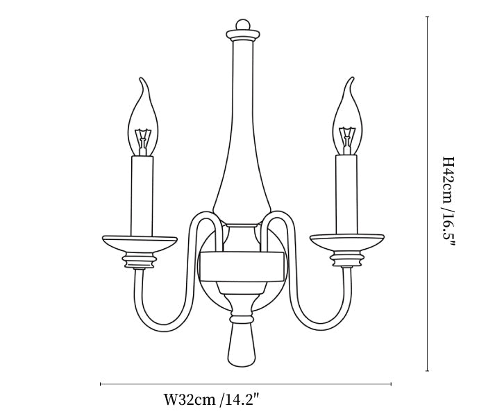Newel Turned Wood Candle Sconce