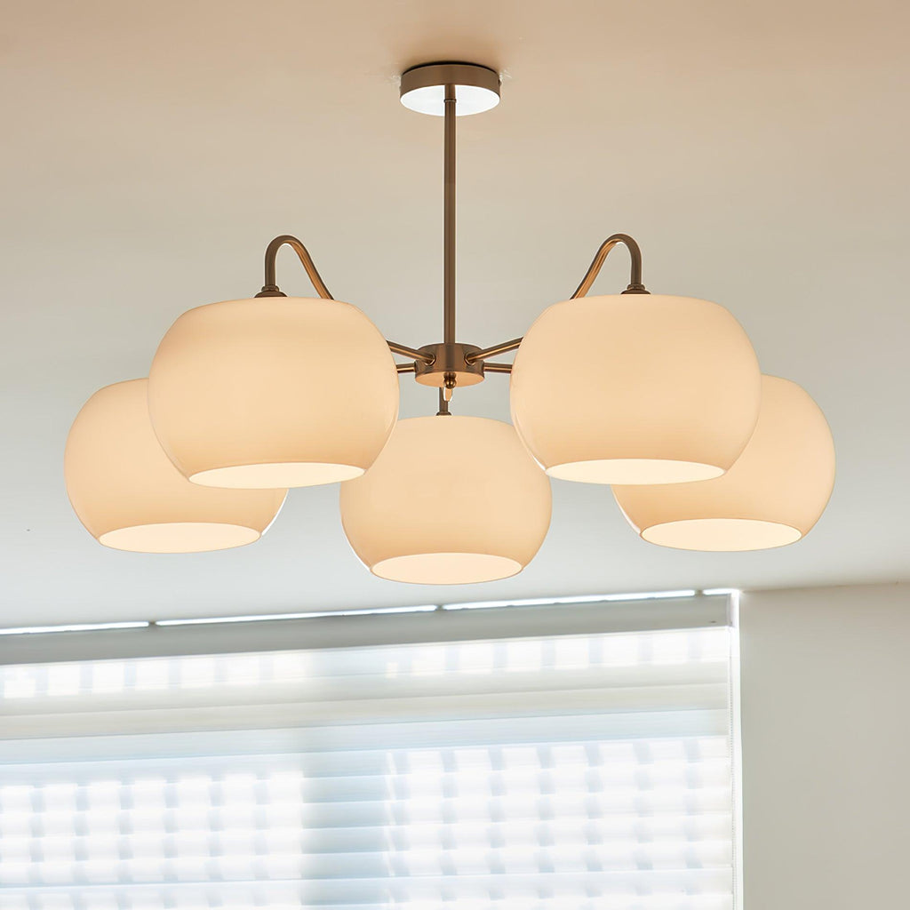 Nickel Glass Persimmon Chandelier