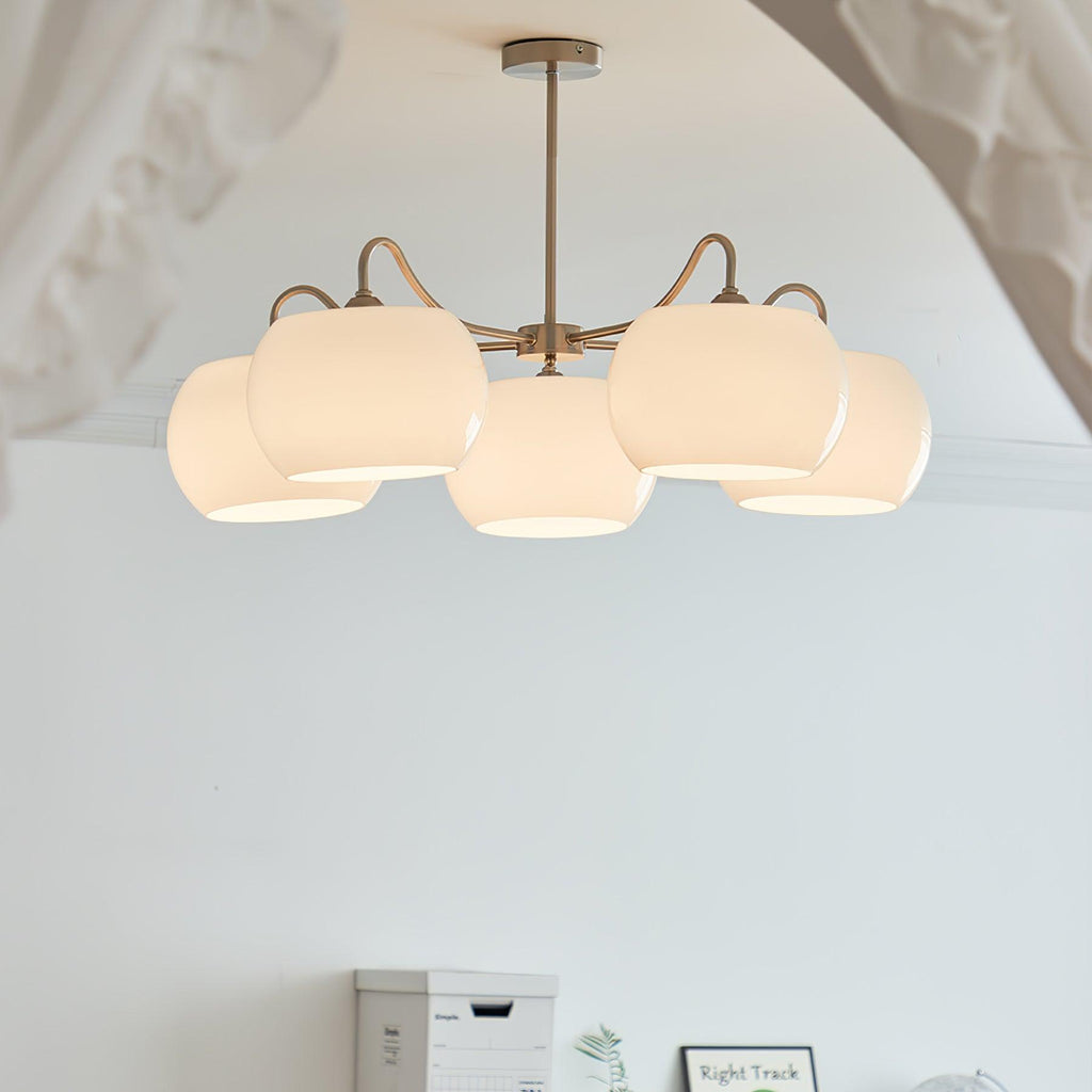 Nickel Glass Persimmon Chandelier