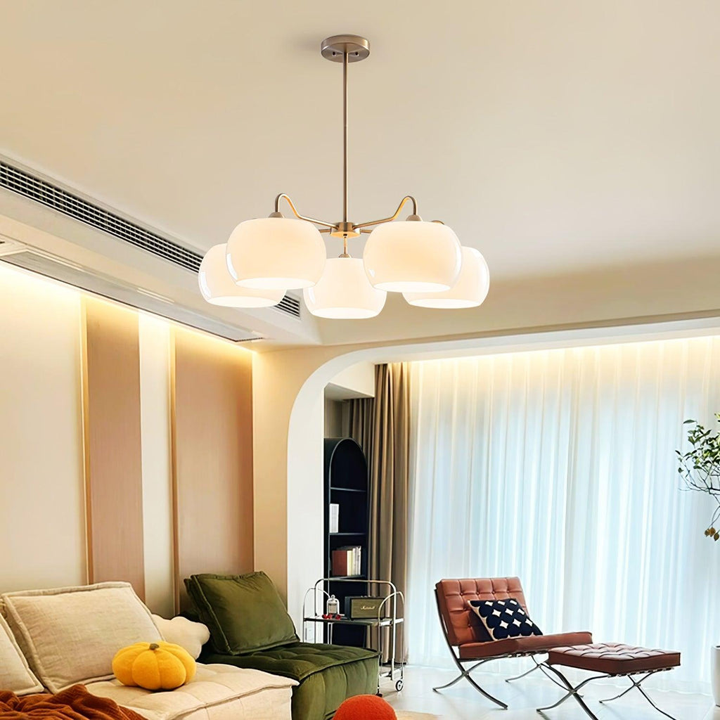 Nickel Glass Persimmon Chandelier