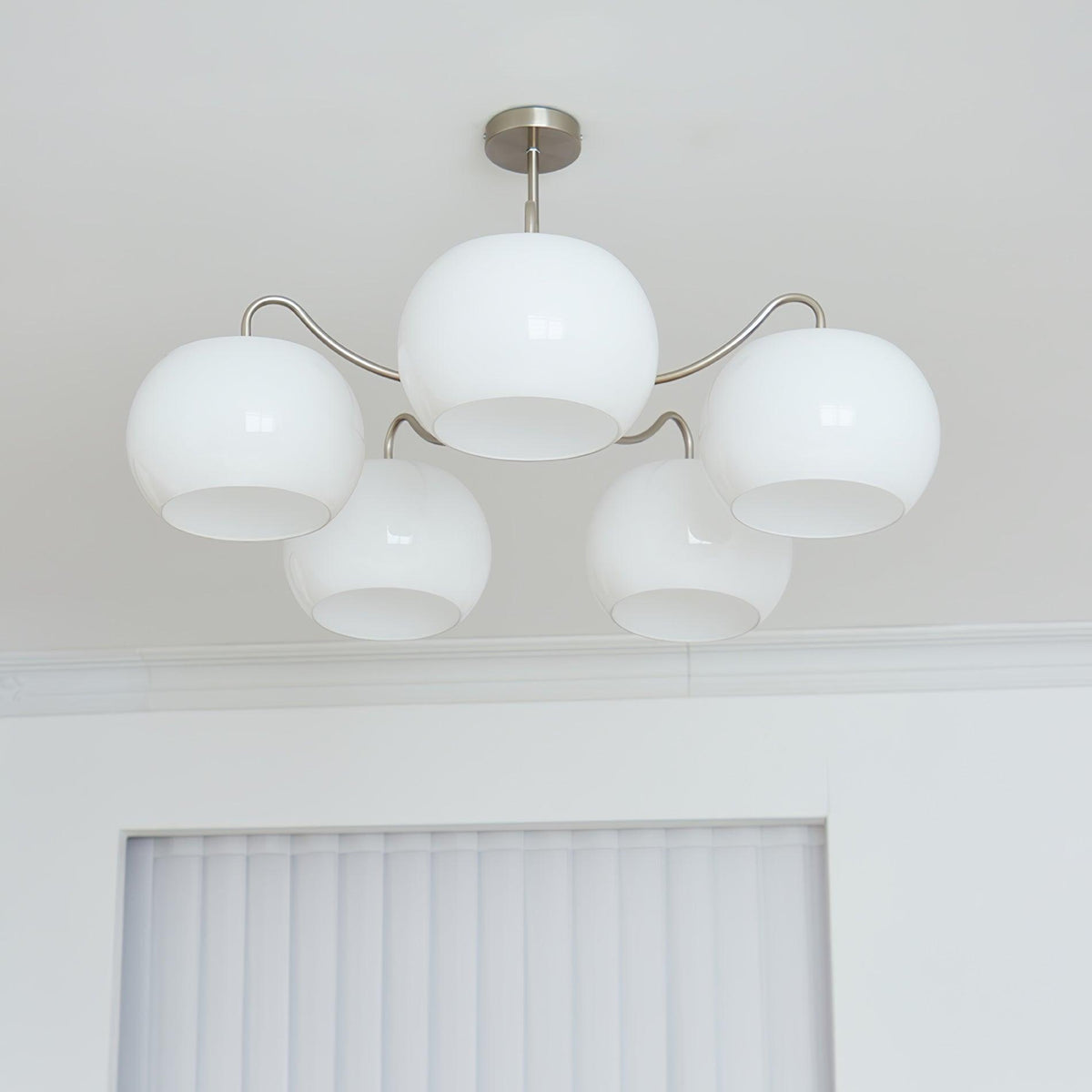 Nickel Glass Persimmon Chandelier