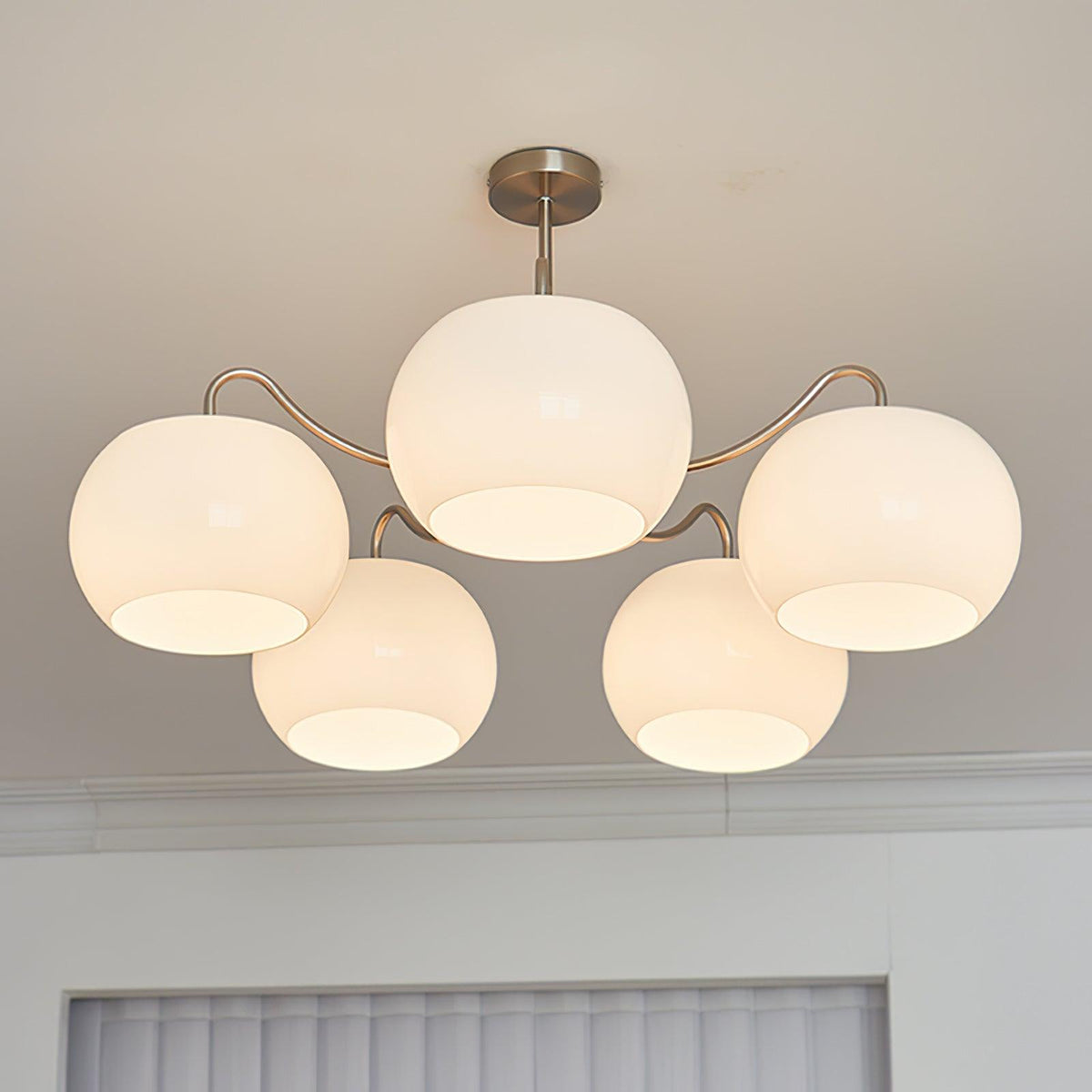 Nickel Glass Persimmon Chandelier