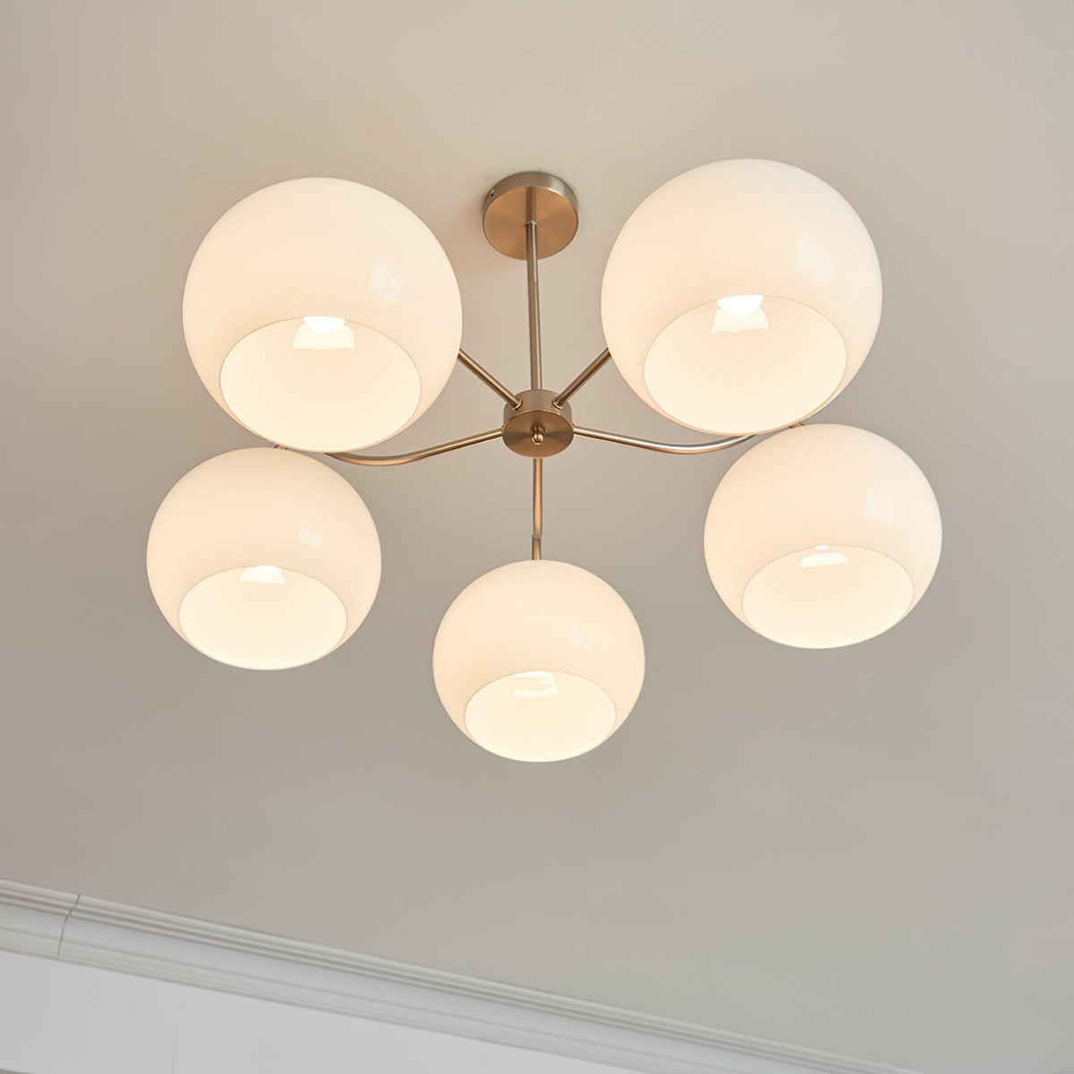 Nickel Glass Persimmon Chandelier