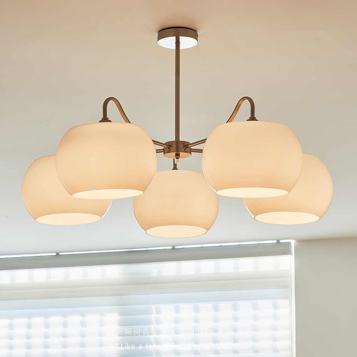 Nickel Glass Persimmon Chandelier