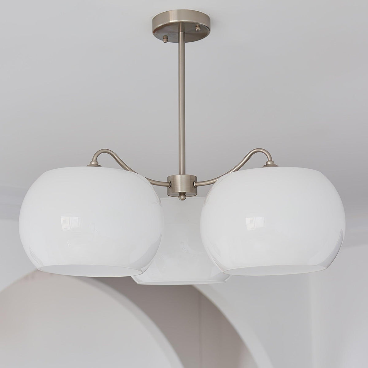 Nickel Glass Persimmon Chandelier