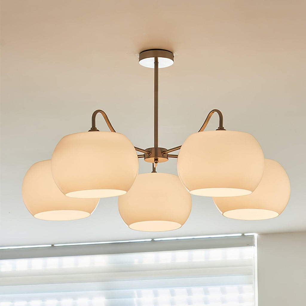 Nickel Glass Persimmon Chandelier